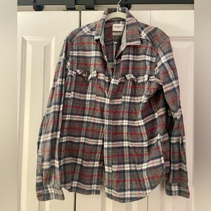 Goodfellow & Co Men's Casual Plaid Shirt - Gray and Red